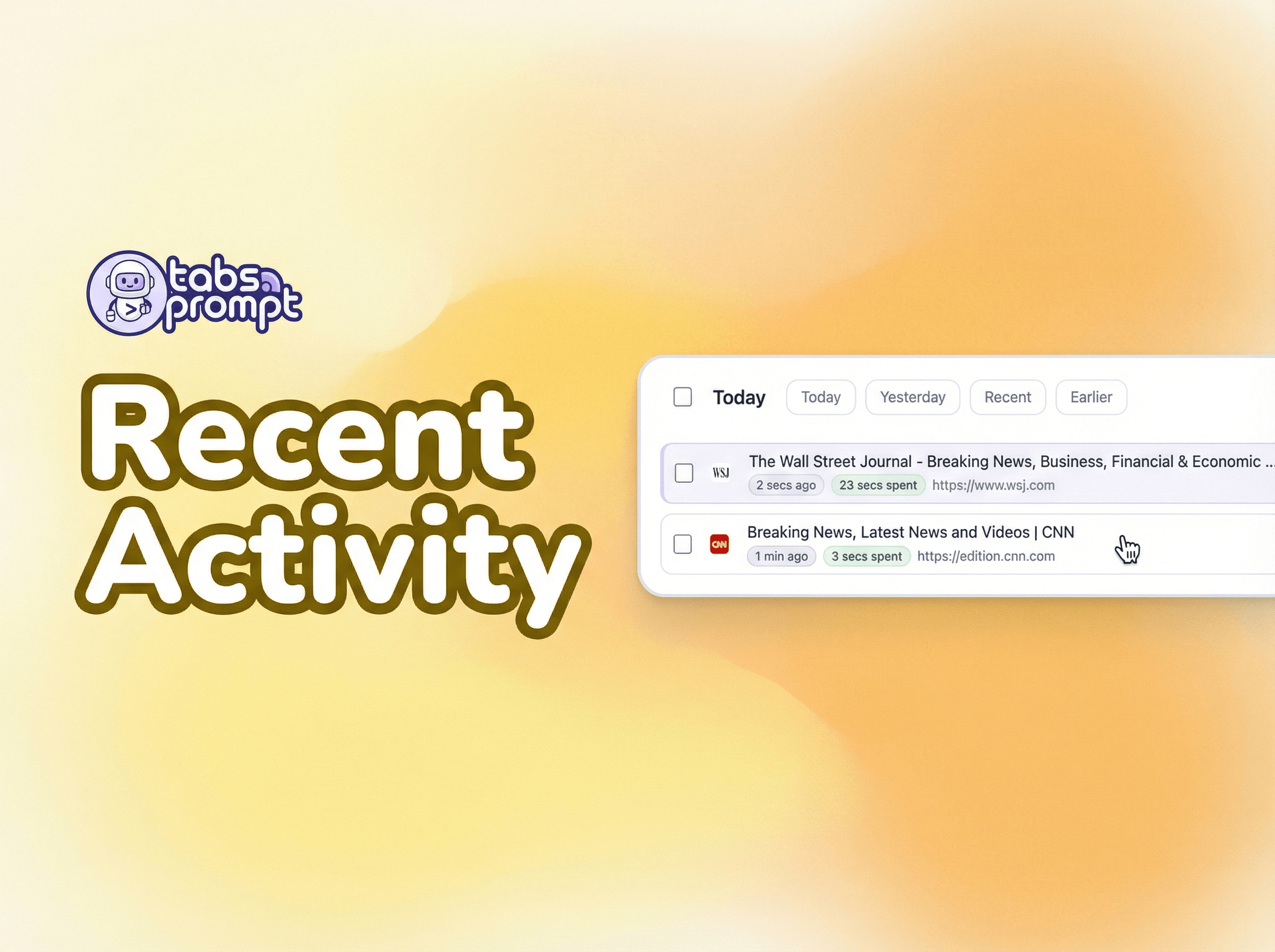 Recent Activity View: Find Tabs by When You Last Used Them