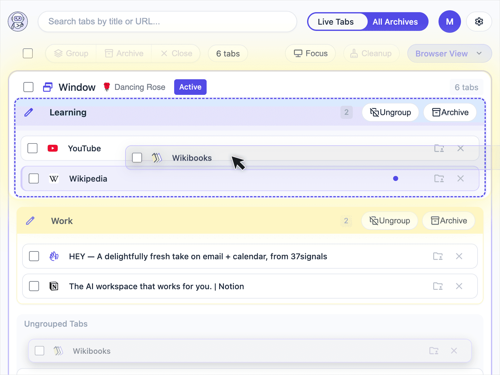 Drag-and-Drop to Organize